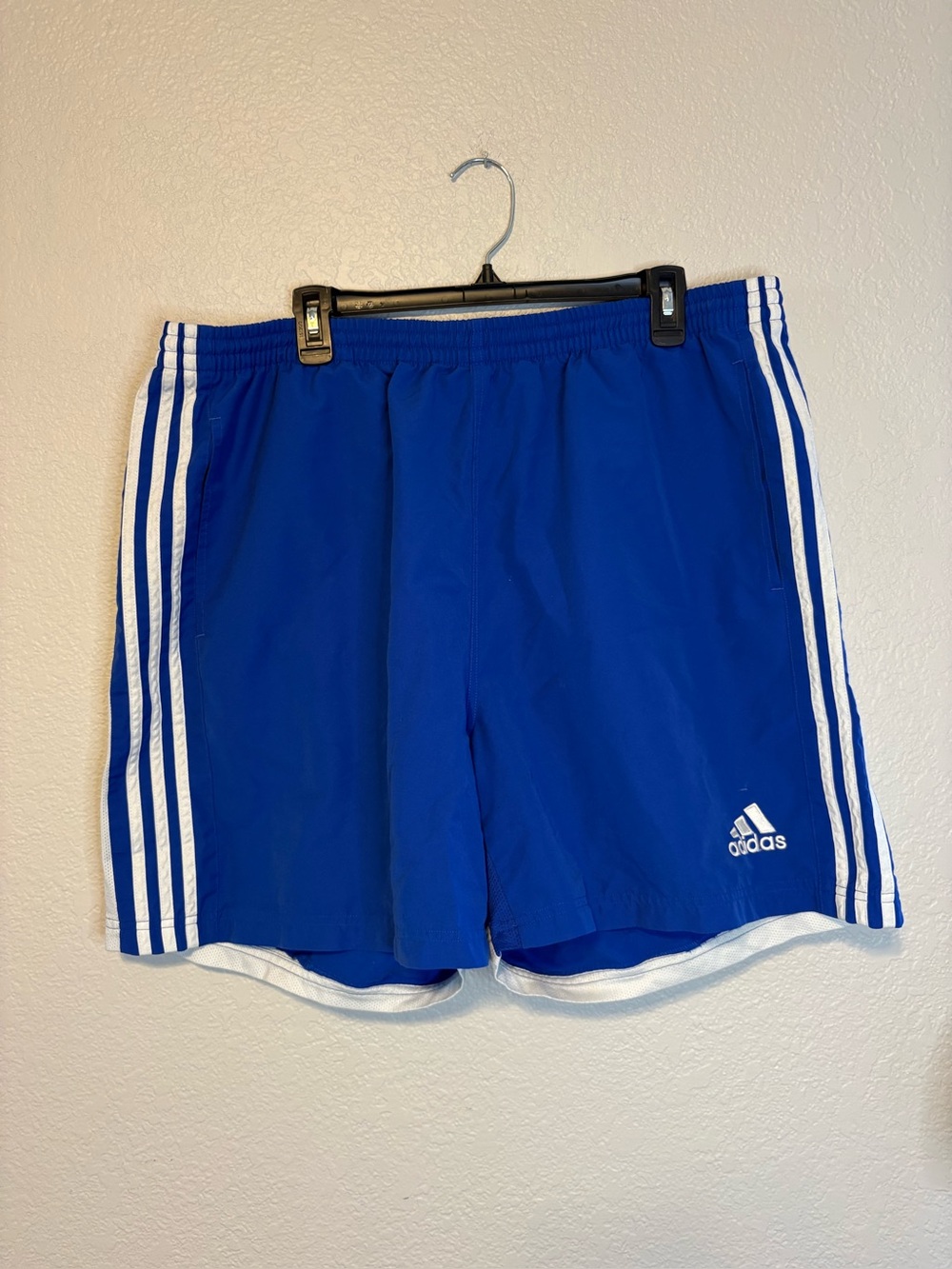 Vintage Adidas Soccer Shorts Y2K 2004 Blue 2XL